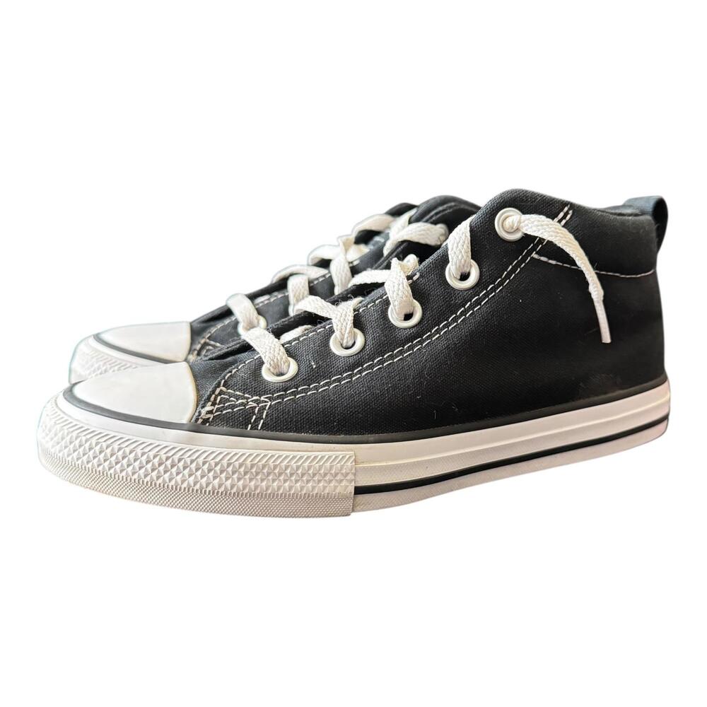 Converse Chuck Taylor All Star Mid Top Black Canvas Sneakers Youth Sz 3